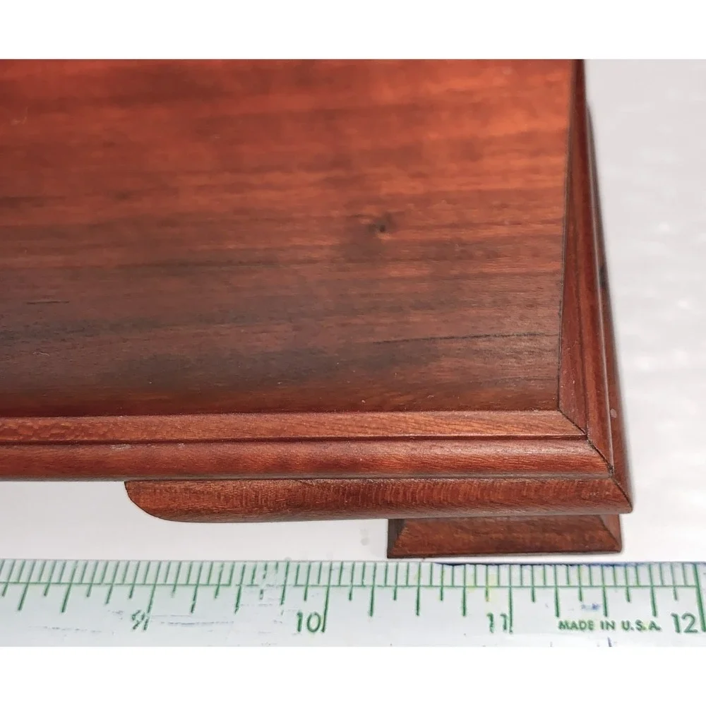 American Crafted Handmade Cherry Wood Box w Lid Funerary Ashes Storage, Keepsake